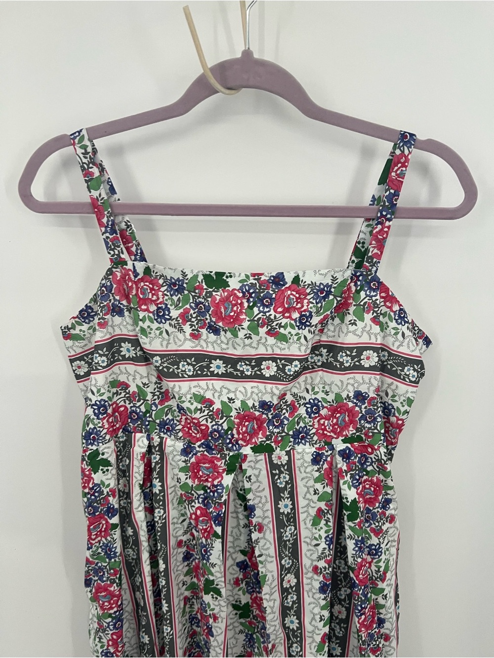 Modcloth White Maxi Dress with Pink & Green Floral Stripes - Picture 4 of 16